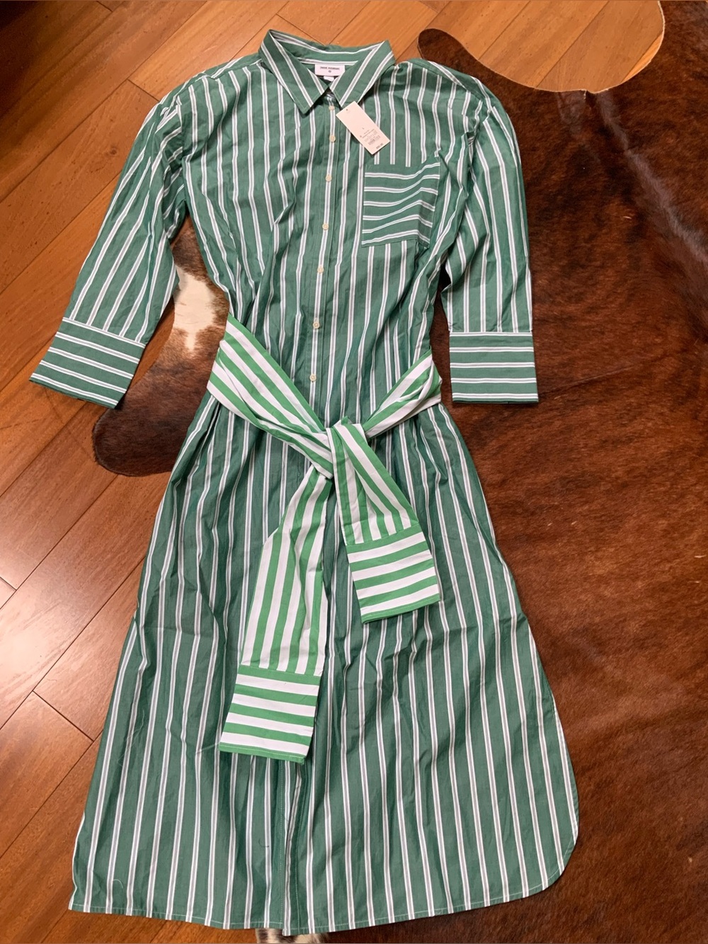 Long Sleeve Tie-Waist Striped Poplin Maxi Shirt Dress - Rosie Assoulin x Target - Picture 2 of 4